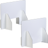 Sichtschutz Tischaufsteller aus Aluminiumverbund weiß mit Standfüßen, ohne Durchreiche 40 x 60 cm, unbedruckt