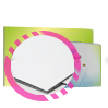 Whiteboardplatte in Apfel-Form konturgefräst <br>einseitig 4/0-farbig bedruckt