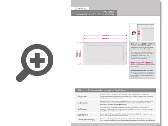 Product Bild hochwertige_pvc-plane_200_x_100_cm__4_0-farbig_bedruckt__ums__umt_+___sen_im_abstand_von_50_cm_oben_und_unten