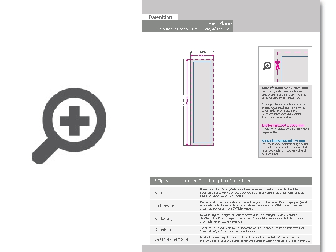 Product Bild hochwertige_pvc-plane_50_x_200_cm__4_0-farbig_bedruckt__ums__umt_+___sen_im_abstand_von_50_cm_links_und_rechts